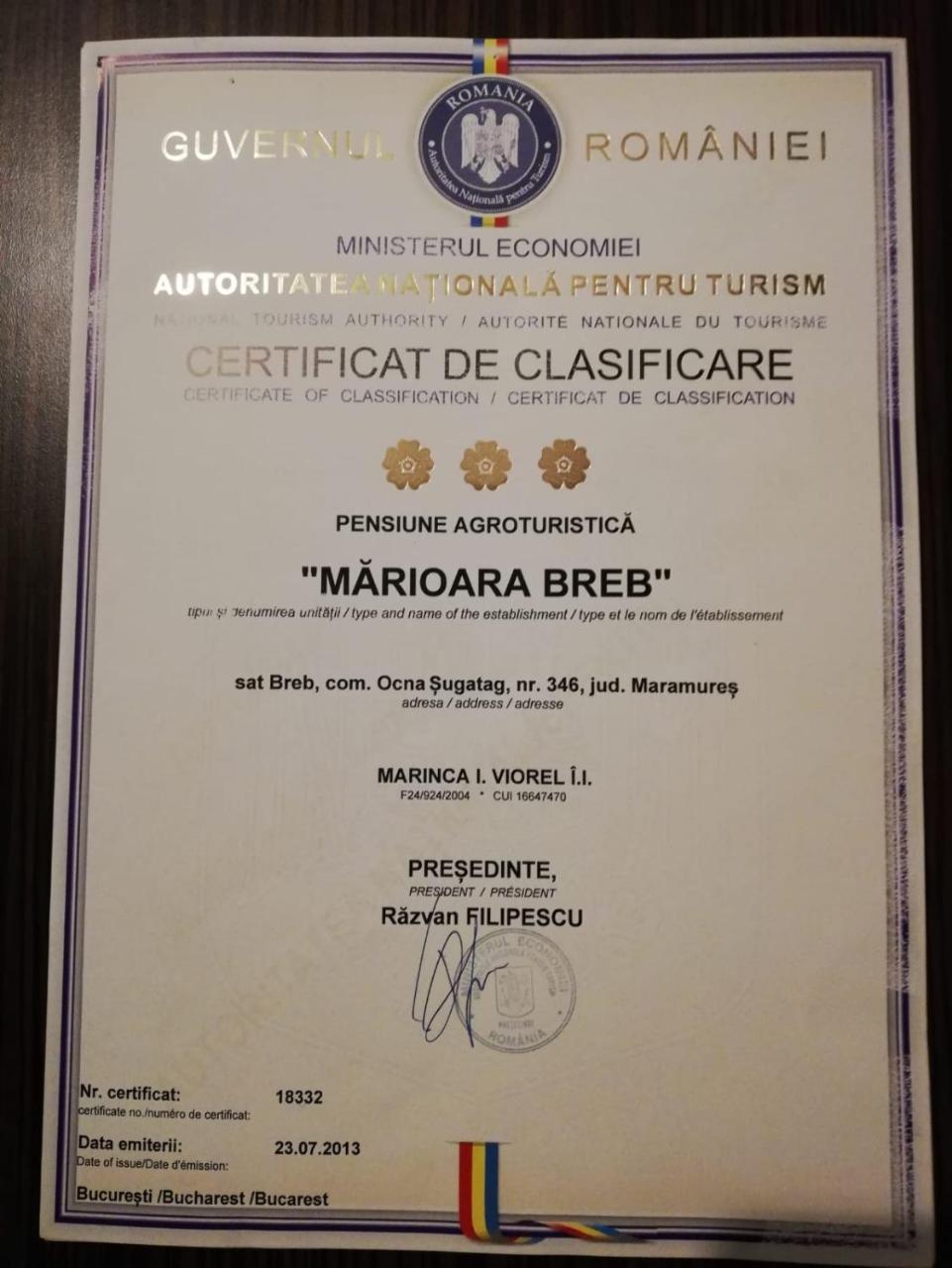 Pensiunea Marioara Breb Esterno foto